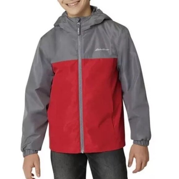Eddie Bauer Boys 3-In-1 Jacket Size Small 7-8 Windbreaker Fleece Red Gray - Picture 4 of 13